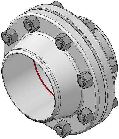 Typical bolted flange connection