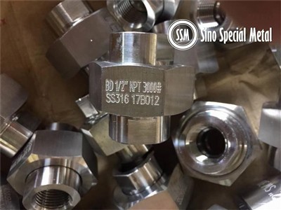ASME B16.11 SS316 Socket Weld Pipe Union 1/2 Inch NPT 3000#
